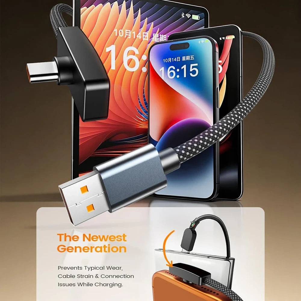 Right Angle USB Type C Charging Cable