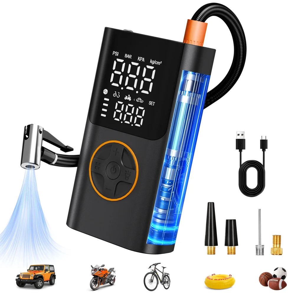 Portable Tire Inflator Air Pump Set