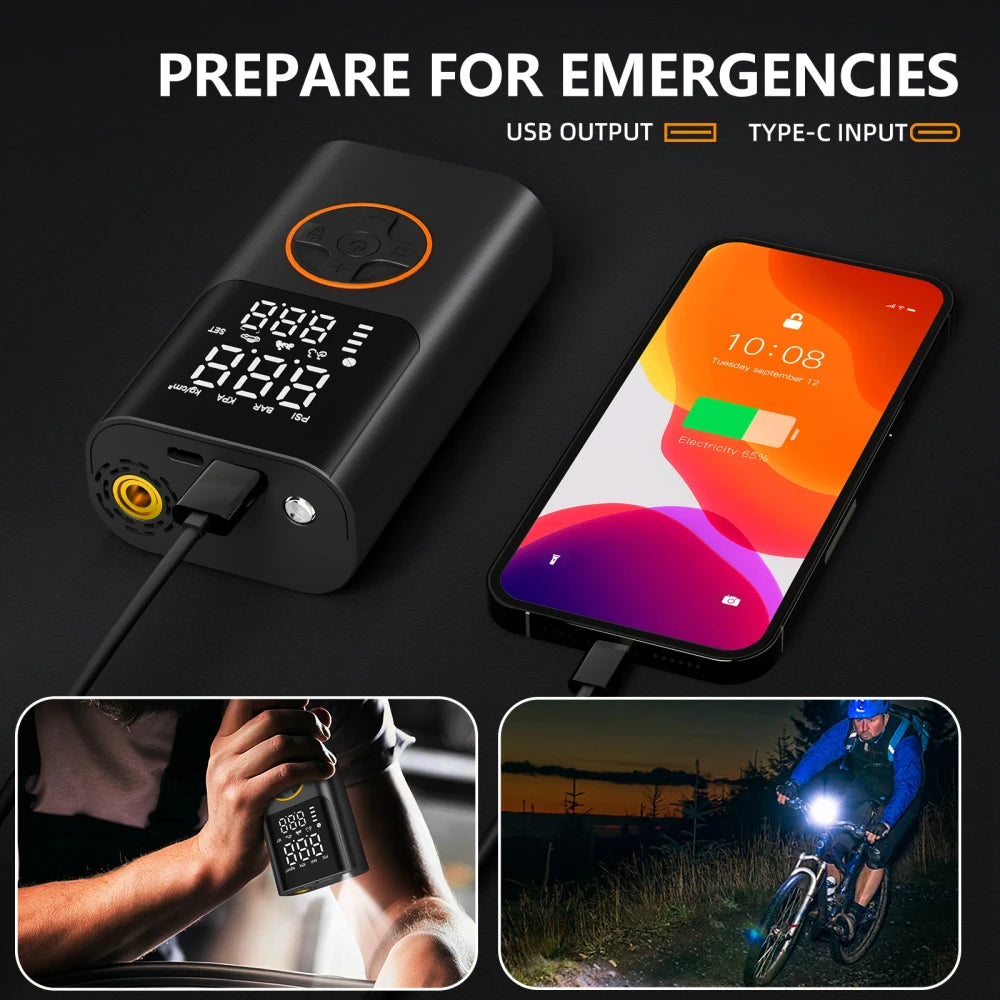 Portable Tire Inflator Air Pump Set
