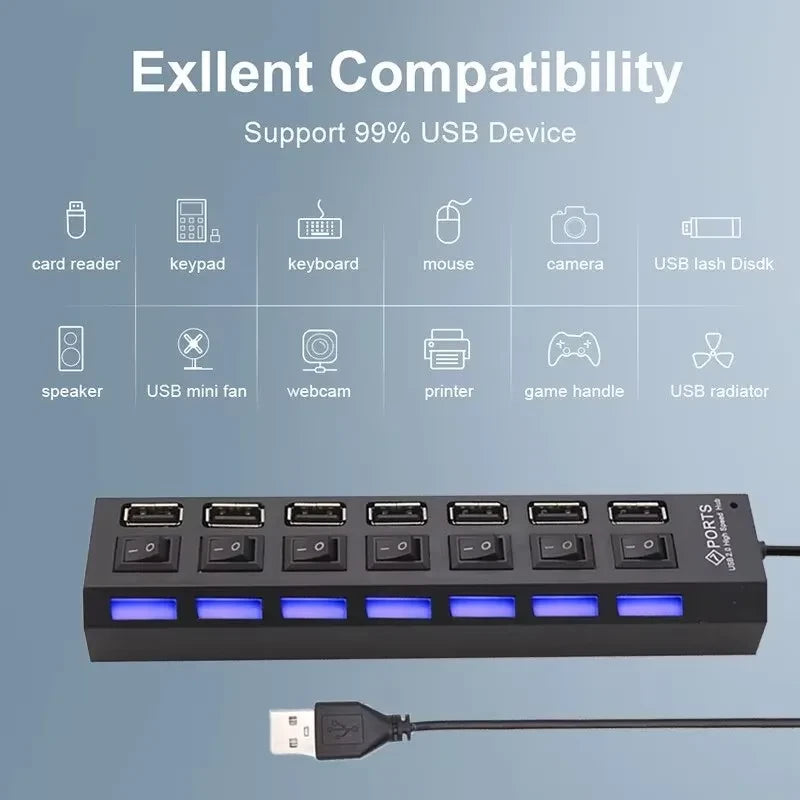 7-Port USB Computer Extension Hub
