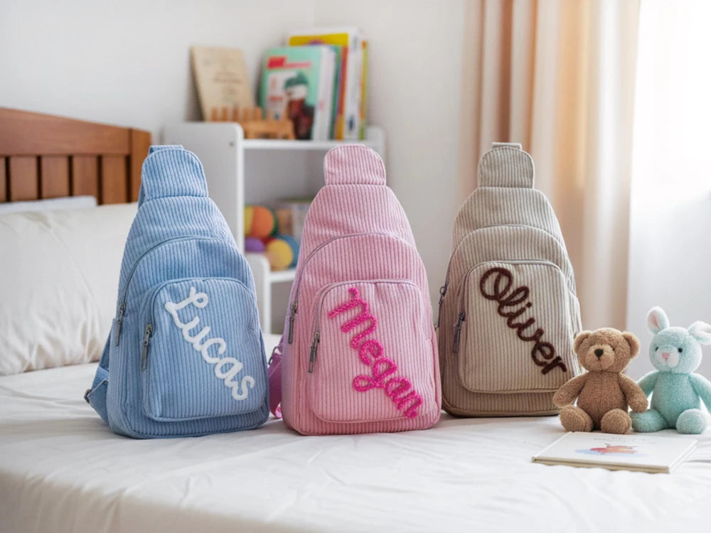 Personalized Toddler Corduroy Sling Bag