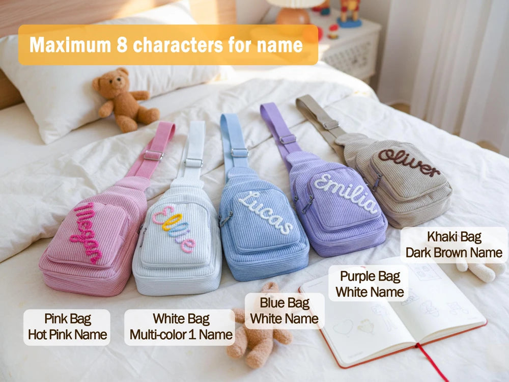 Personalized Toddler Corduroy Sling Bag