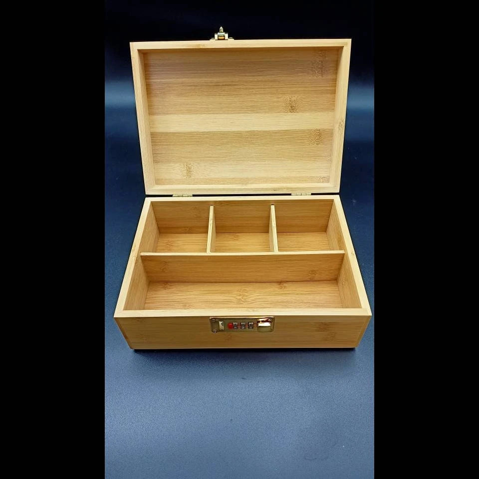 Bamboo Wood Herb Stash Box with Rolling Tray