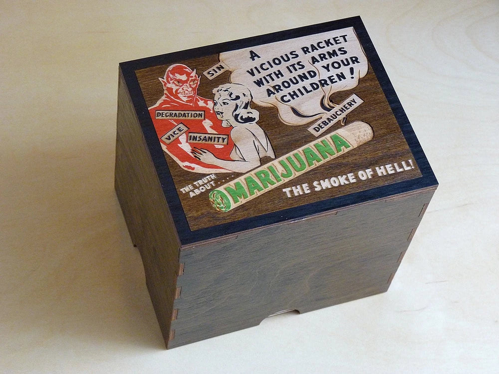 Wooden Herb Stash Box with Rolling Tray