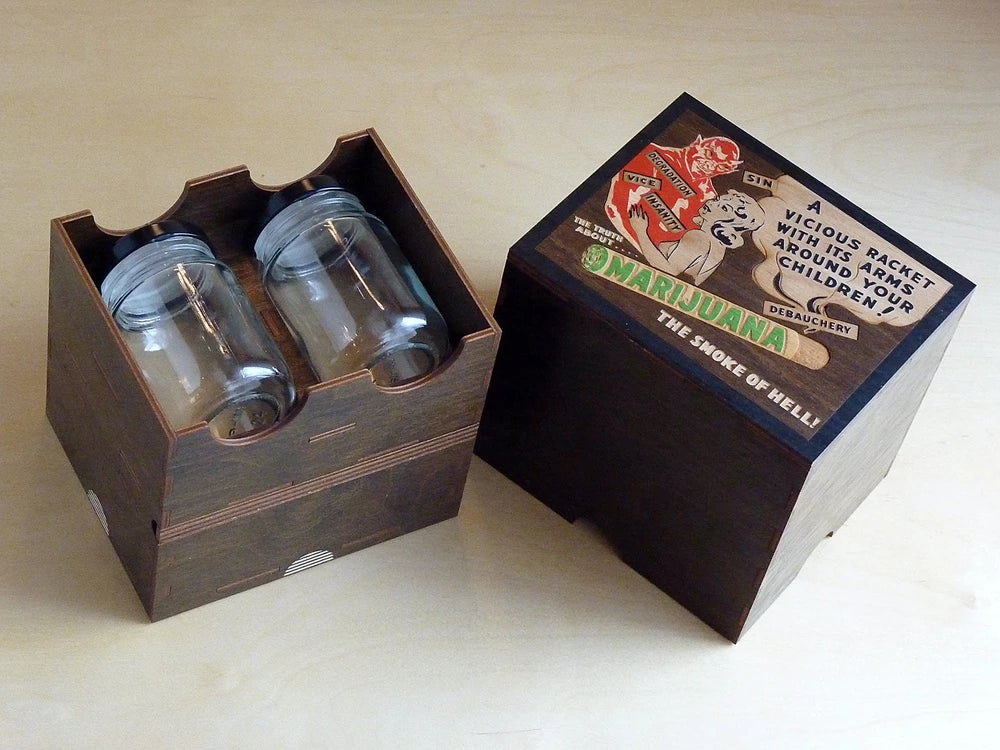 Wooden Herb Stash Box with Rolling Tray