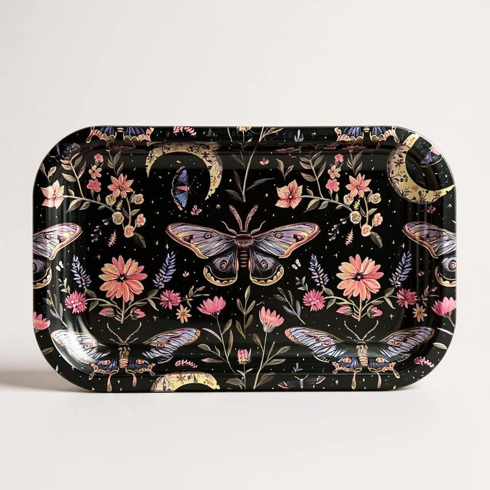 Moon and Moth Rolling Tray Set