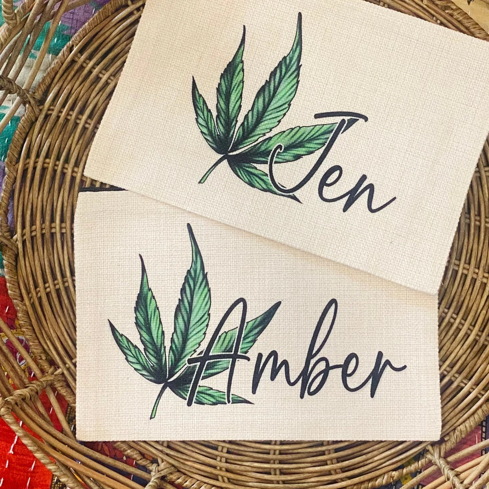 Cannabis Leaf Cosmetic Pouch