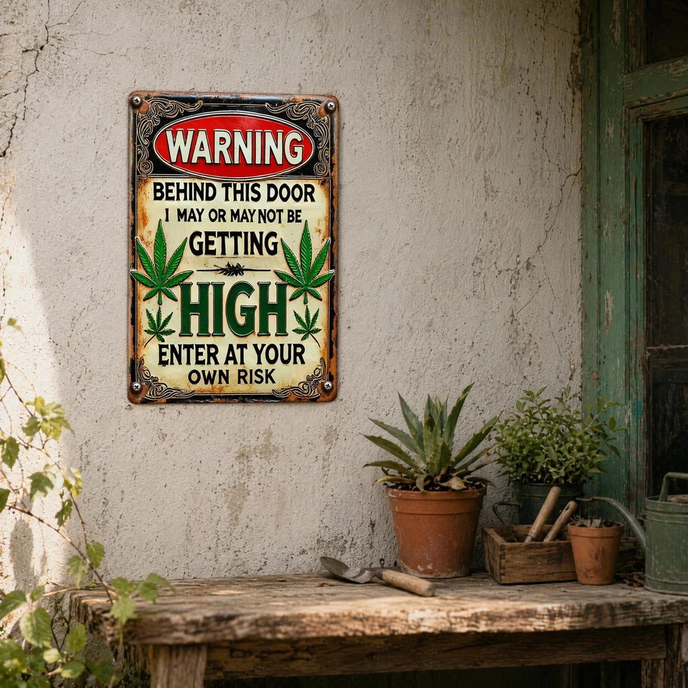 Cannabis Warning Metal Sign