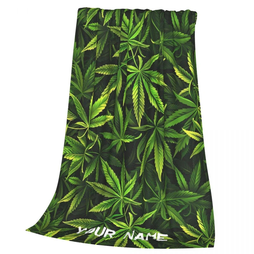 Cannabis Print Fleece Throw Blanket