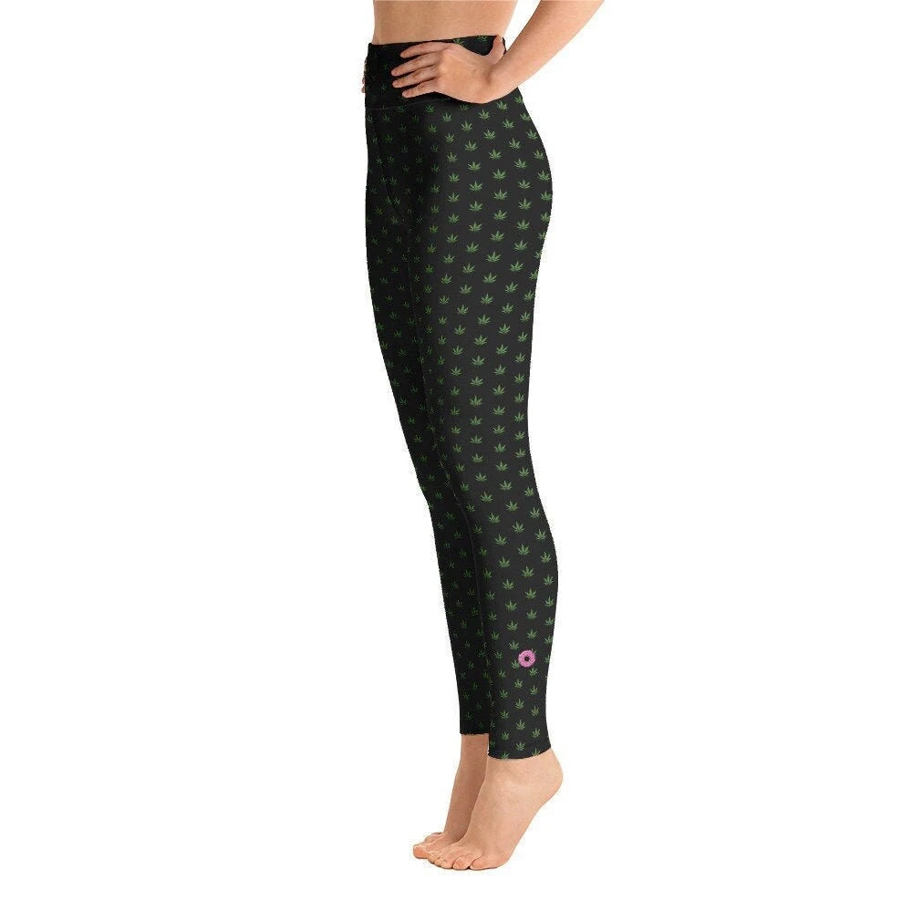 Pot Leaf Yoga Leggings