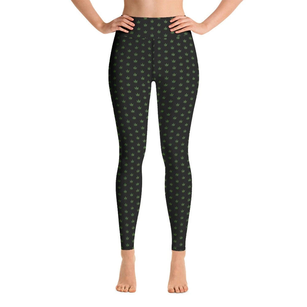 Pot Leaf Yoga Leggings