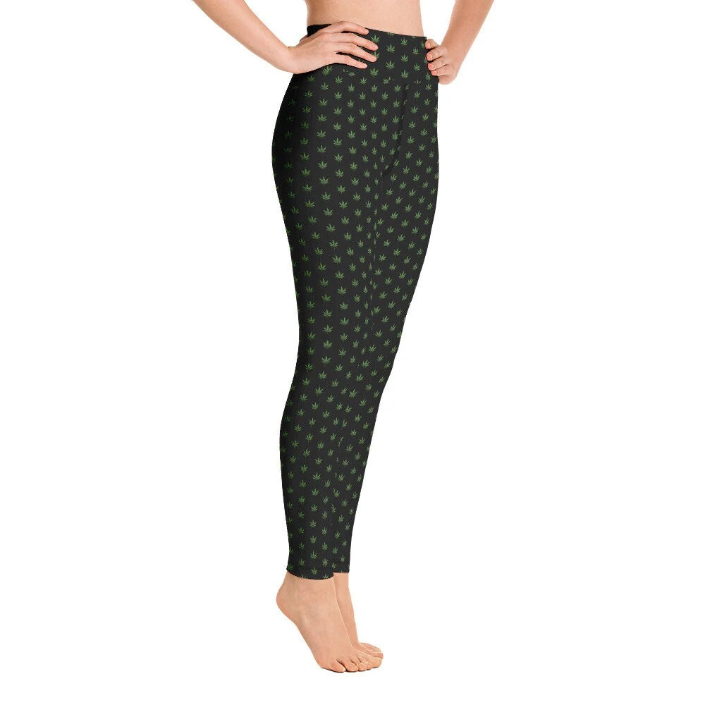 Pot Leaf Yoga Leggings