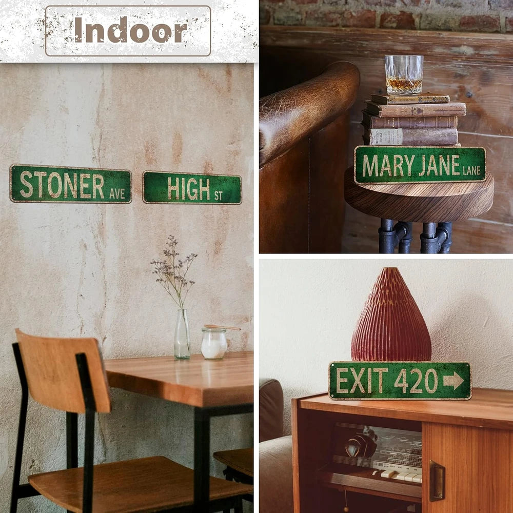 Vintage Street Sign Bar Set