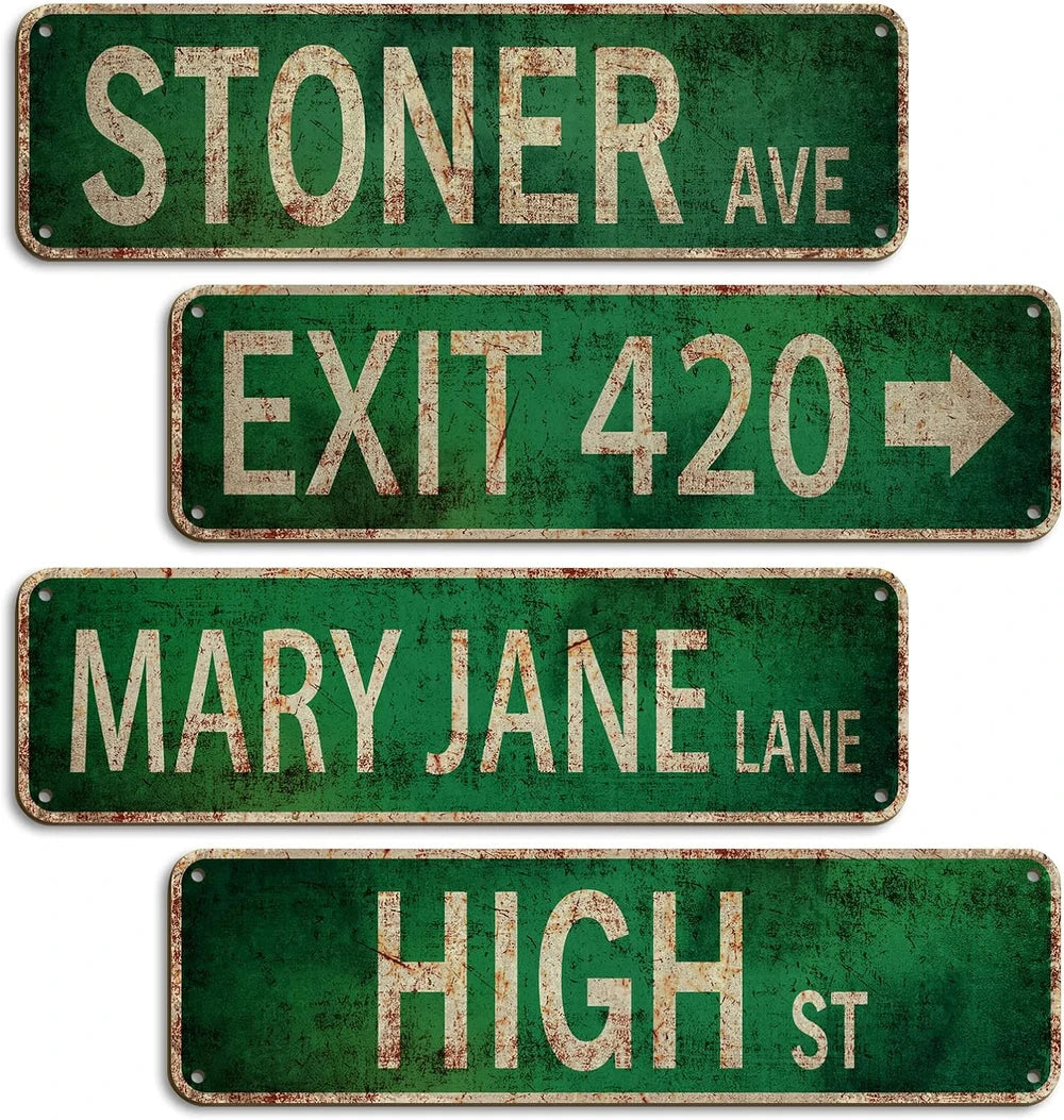 Vintage Street Sign Bar Set