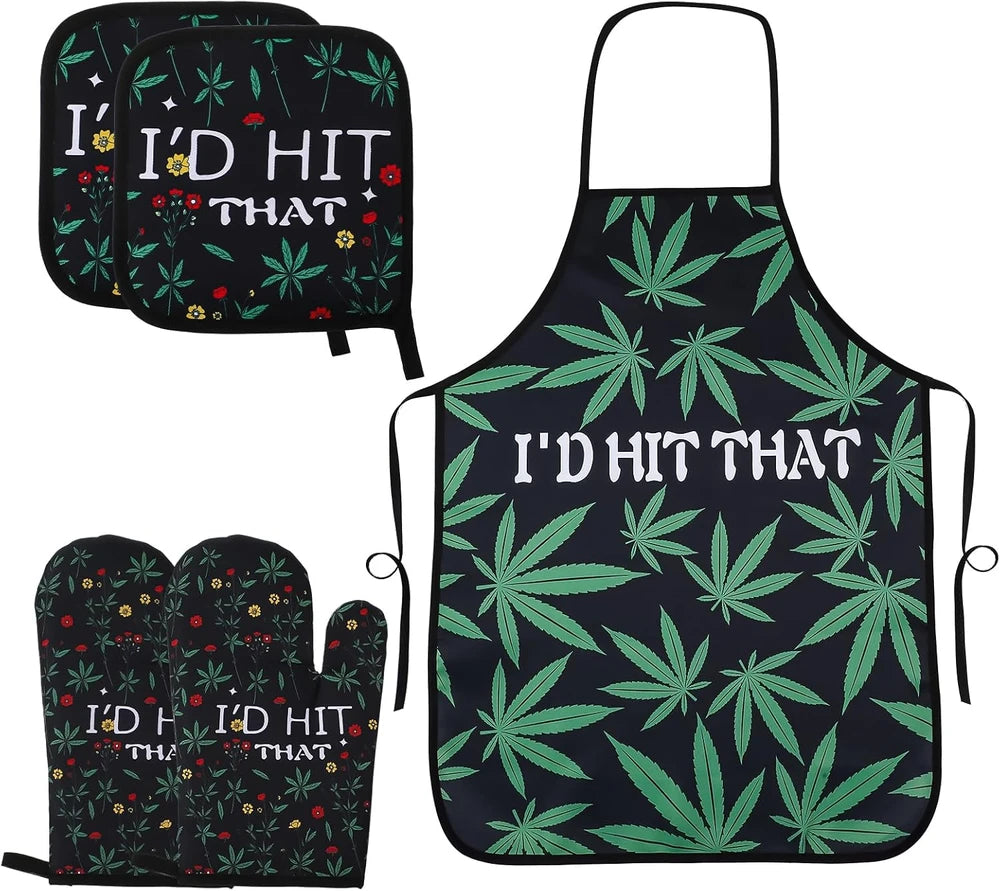 Reallnaive Marijuana Themed Kitchen Accessory Set