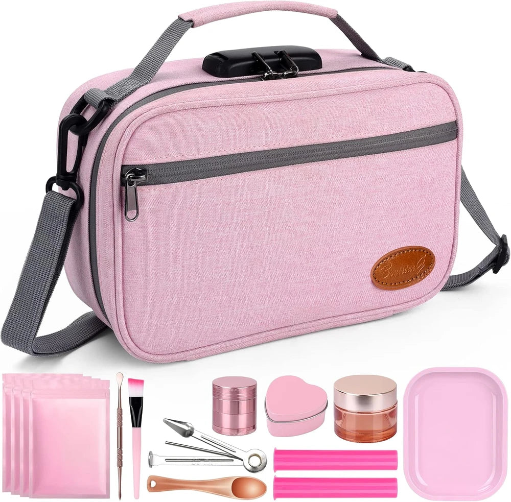 Pink Carbon Lined Travel Case