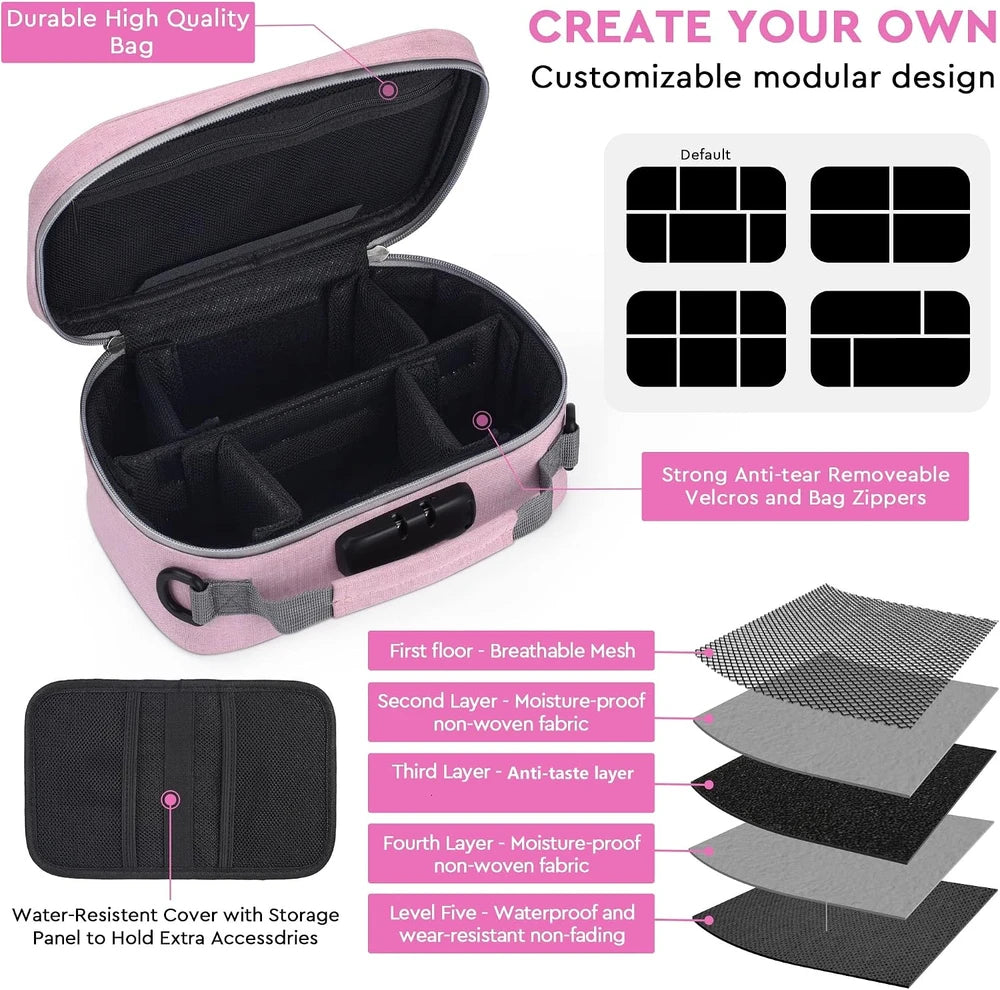 Pink Carbon Lined Travel Case
