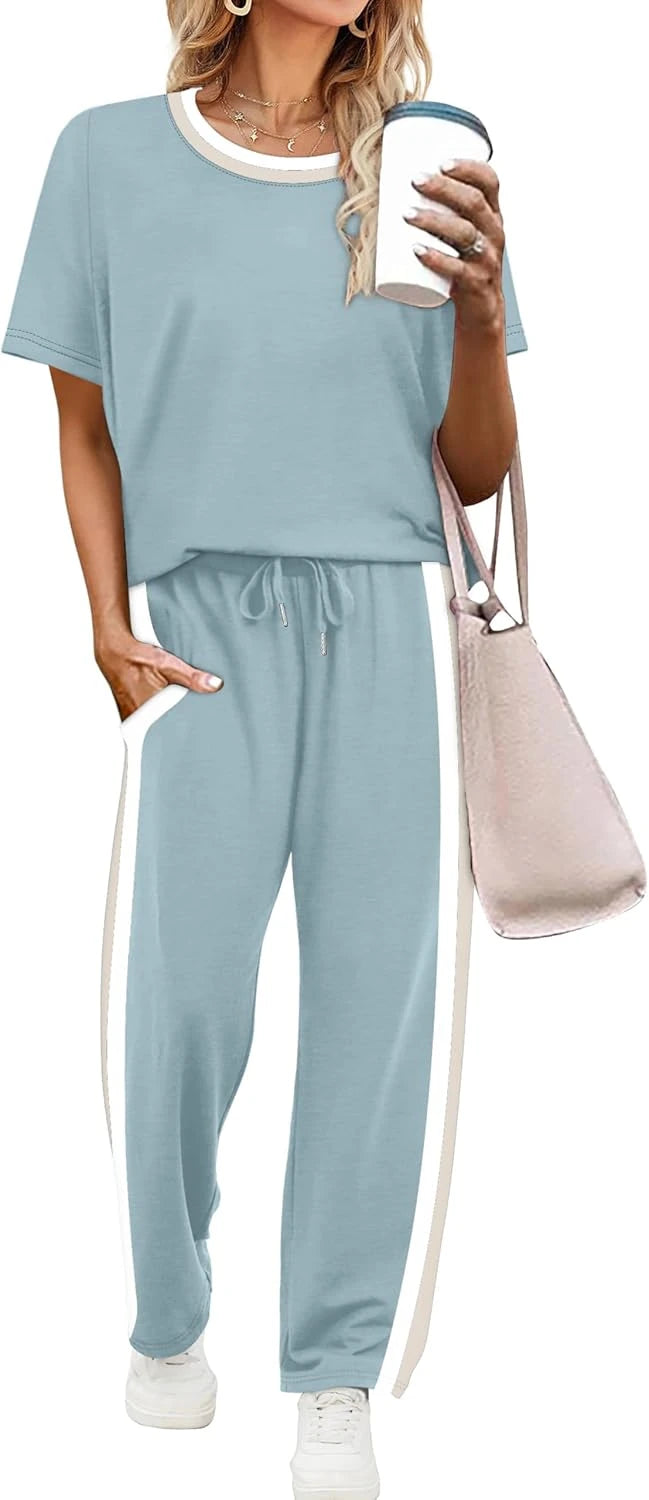 Two Piece Short Sleeve Lounge Set