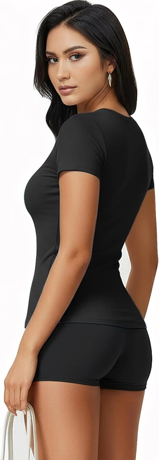 Kinglaman Women's Basic Fitted Tee Pack