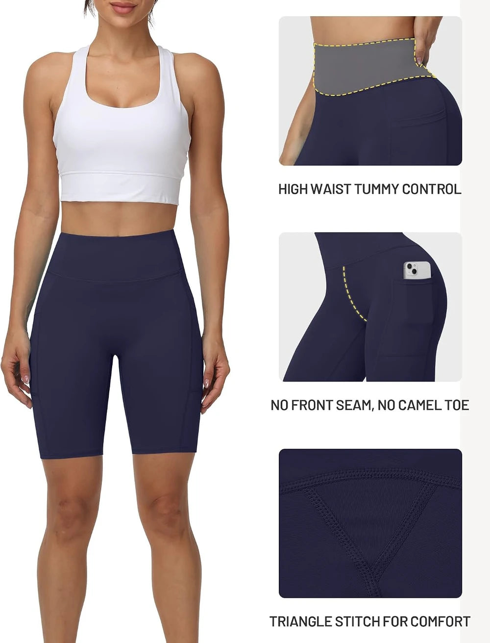 Moozava No Front Seam Biker Shorts
