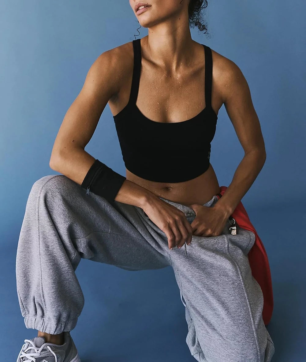 Ribbed Athletic Crop Tank Top