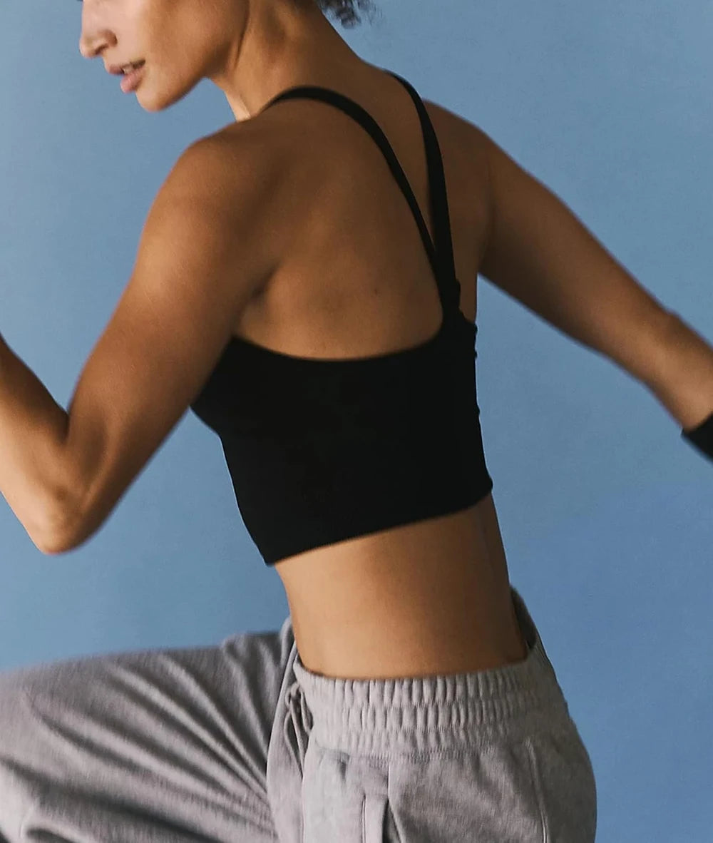 Ribbed Athletic Crop Tank Top