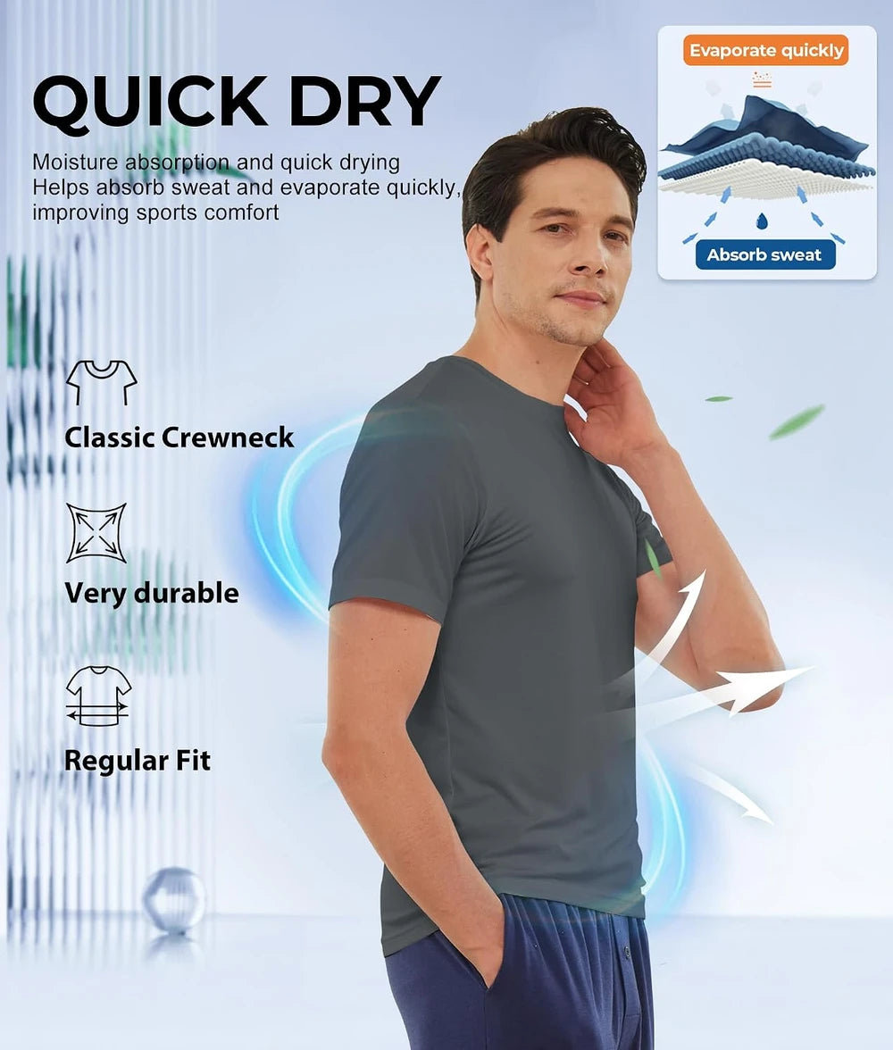 Bamboo Cool Moisture Wicking Crewneck Undershirt Pack