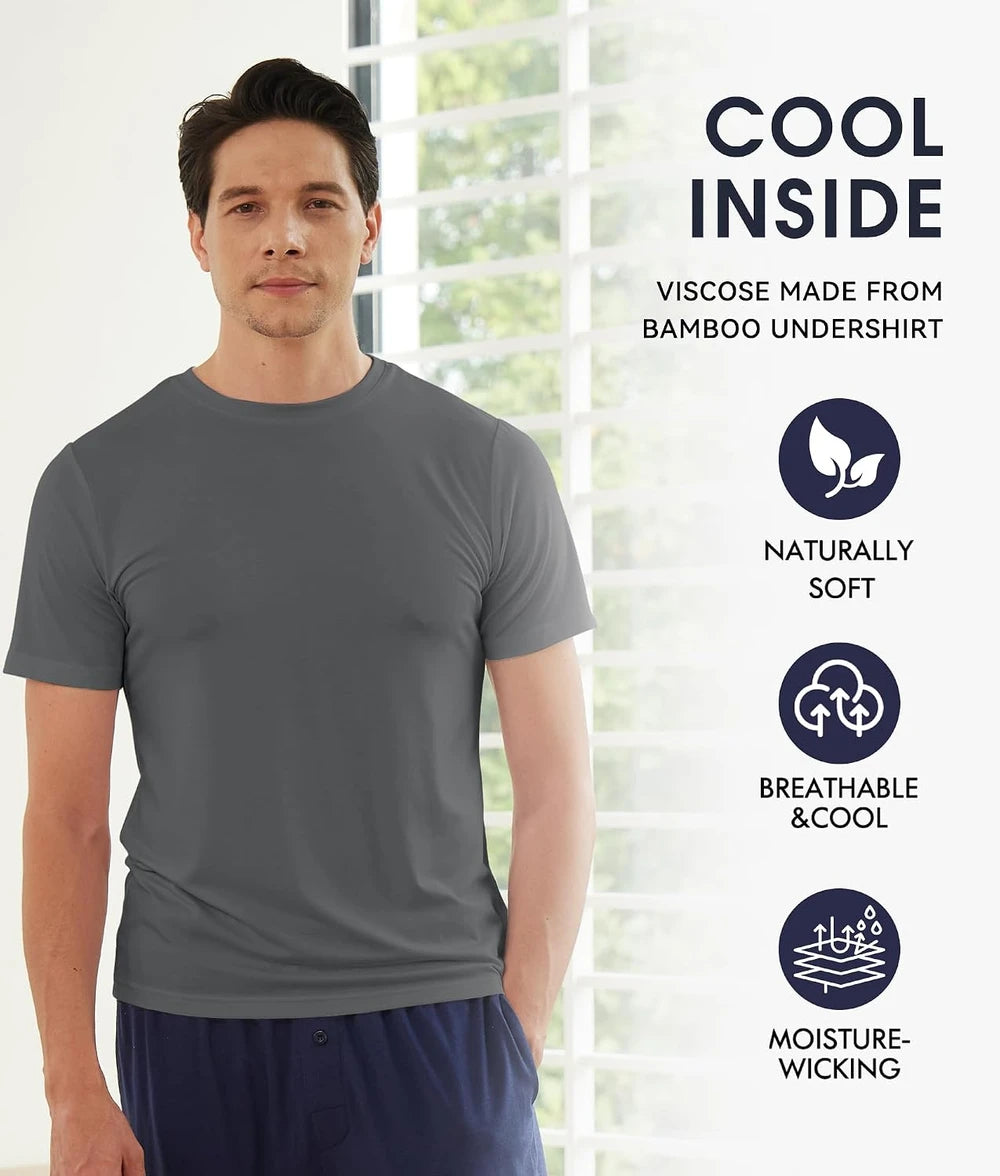 Bamboo Cool Moisture Wicking Crewneck Undershirt Pack