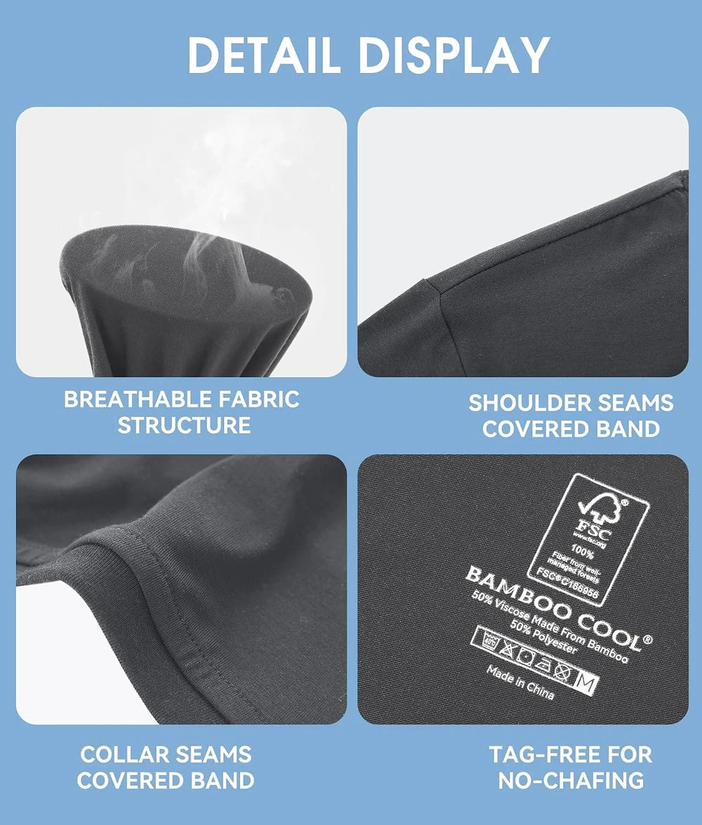 Bamboo Cool Moisture Wicking Crewneck Undershirt Pack