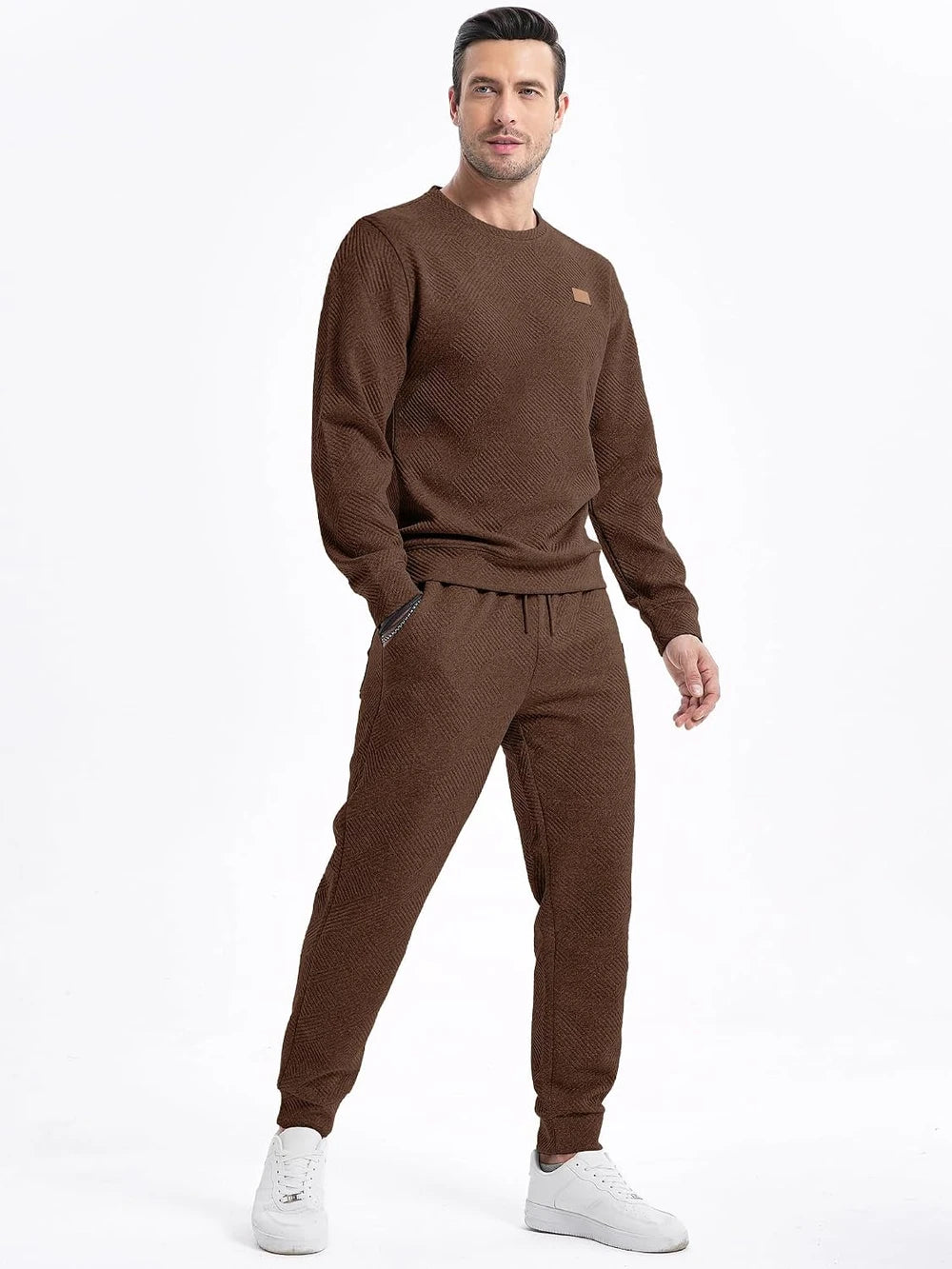 JMIERR Men's Knit Jacquard Tracksuit