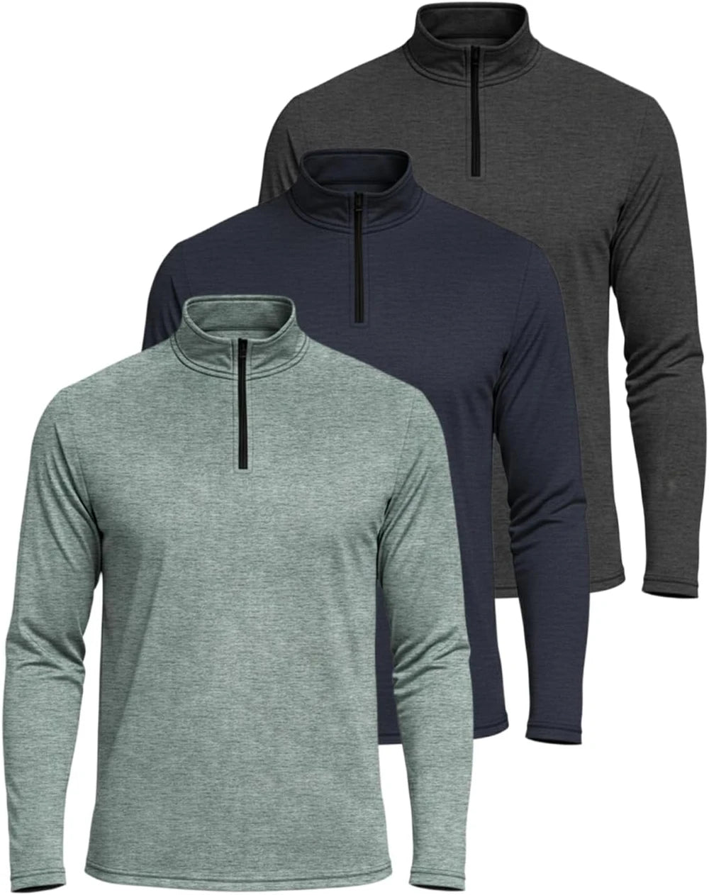 Mens Dry Fit Quarter Zip Athletic Shirts