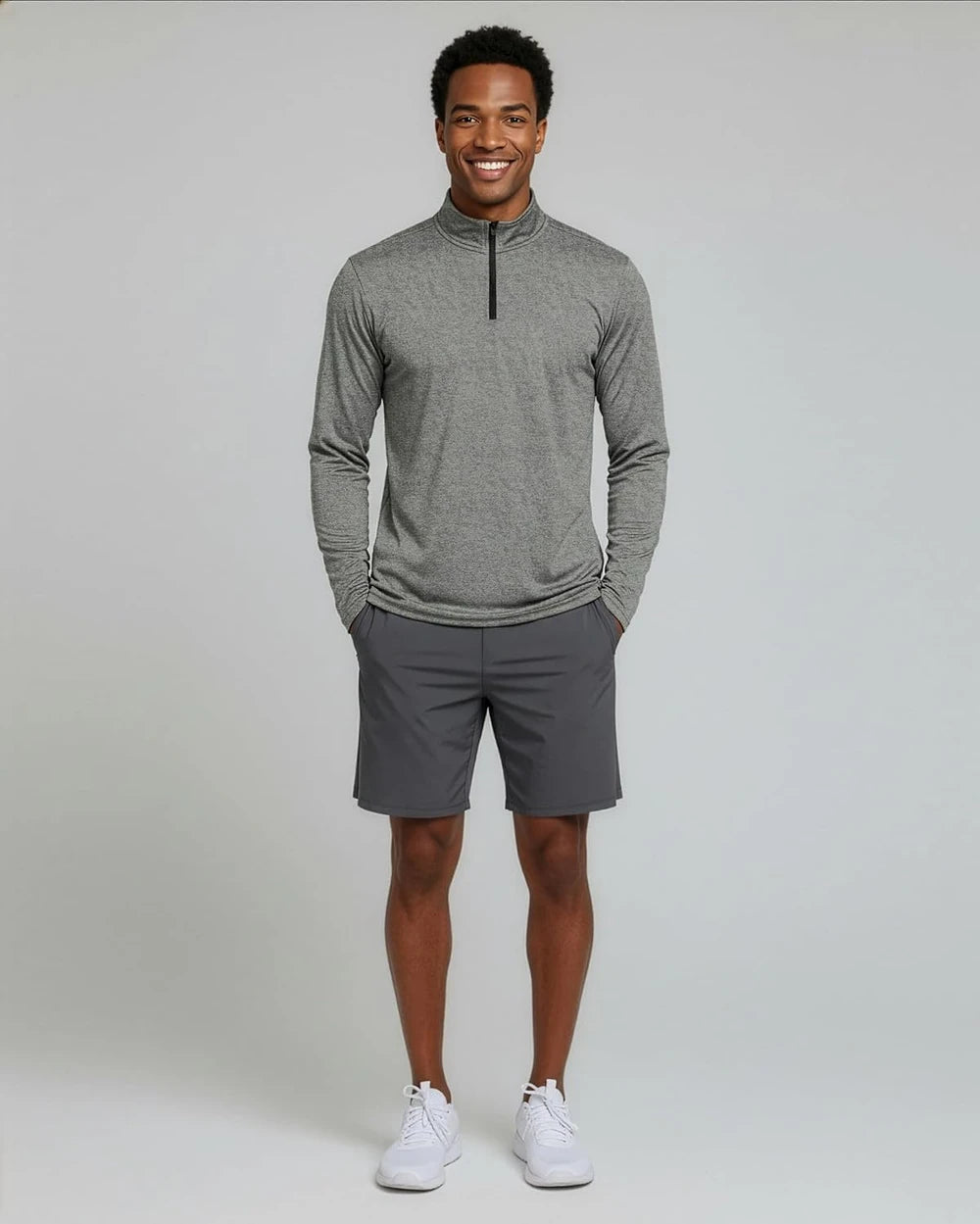 Mens Dry Fit Quarter Zip Athletic Shirts